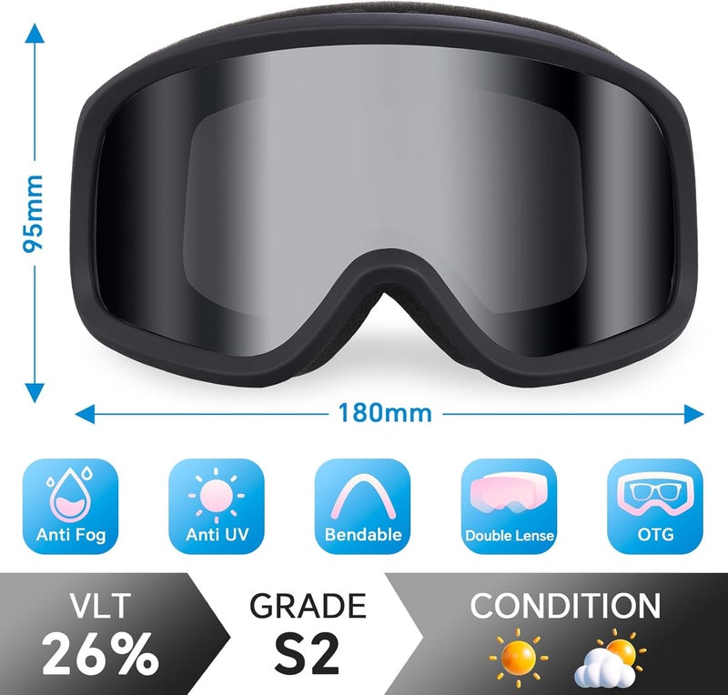Keary Ski Goggles Men Women Snowboard Goggles Snow Goggles for Adult Youth OTG 100% UV Protection Snowboarding Goggle - Image 2